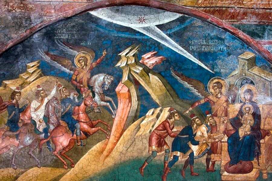 фреска поклонение волхвов