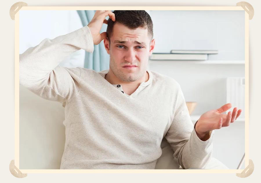 парень в недоумении