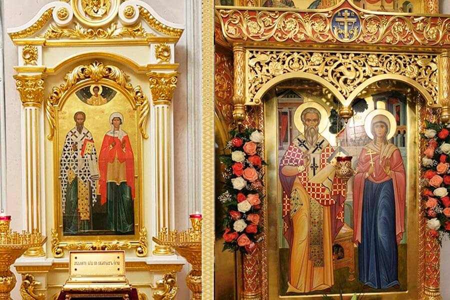 Ковчег и икона Киприана и Иустины 